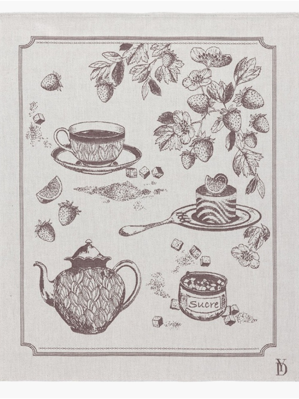 Yves Delorme Thé Tea Towel in color Prune